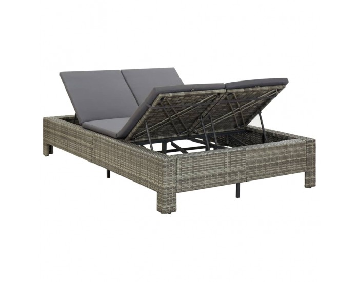 Sonata Шезлонг с шалте за двама, полиратан, сив