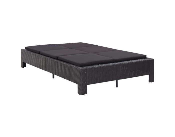 Sonata Шезлонг с шалте за двама, полиратан, черен