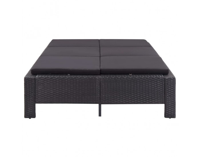 Sonata Шезлонг с шалте за двама, полиратан, черен