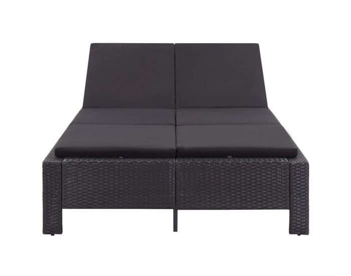 Sonata Шезлонг с шалте за двама, полиратан, черен