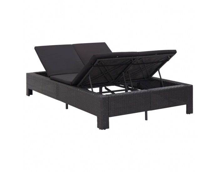 Sonata Шезлонг с шалте за двама, полиратан, черен
