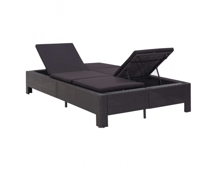Sonata Шезлонг с шалте за двама, полиратан, черен