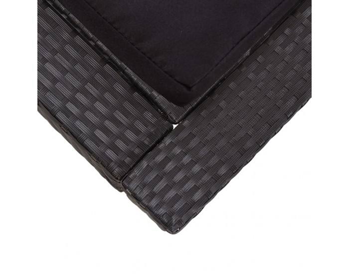 Sonata Шезлонг с шалте за двама, полиратан, черен