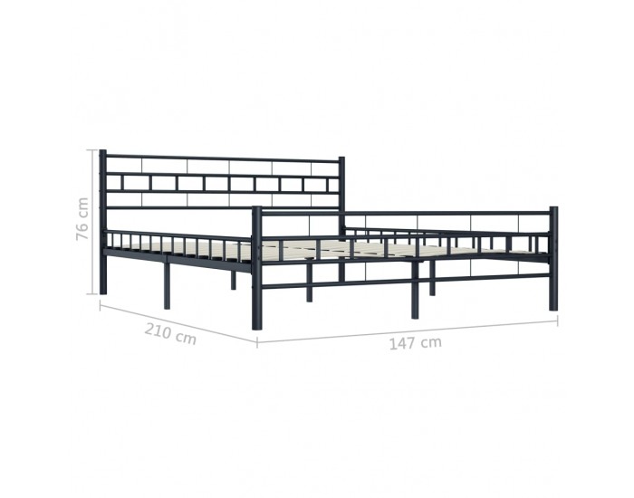 Sonata Рамка за легло, черна, стомана, 140x200 cм