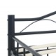 Sonata Рамка за легло, черна, стомана, 200x200 cм
