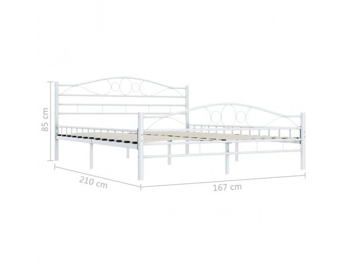 Sonata Рамка за легло, бяла, метал, 160x200 см