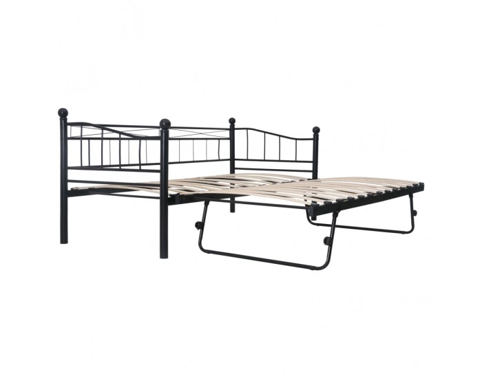 Sonata Рамка за легло, черна, стомана, 180x200/90x200 см