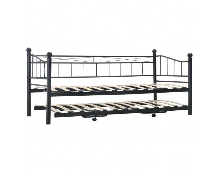 Sonata Рамка за легло, черна, стомана, 180x200/90x200 см
