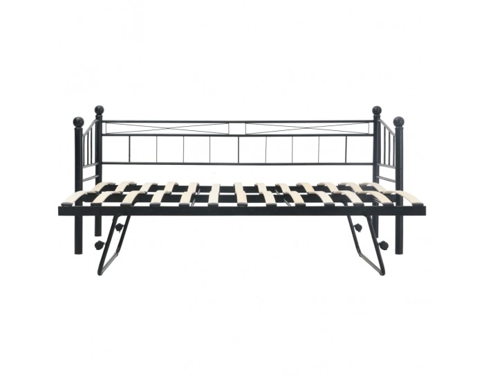 Sonata Рамка за легло, черна, стомана, 180x200/90x200 см
