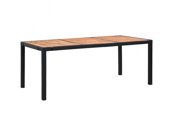 Sonata Градински комплект с възглавници, 9 части, полиратан, черен