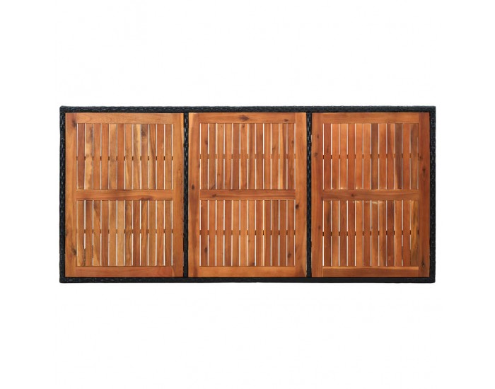 Sonata Градински комплект с възглавници, 9 части, полиратан, черен