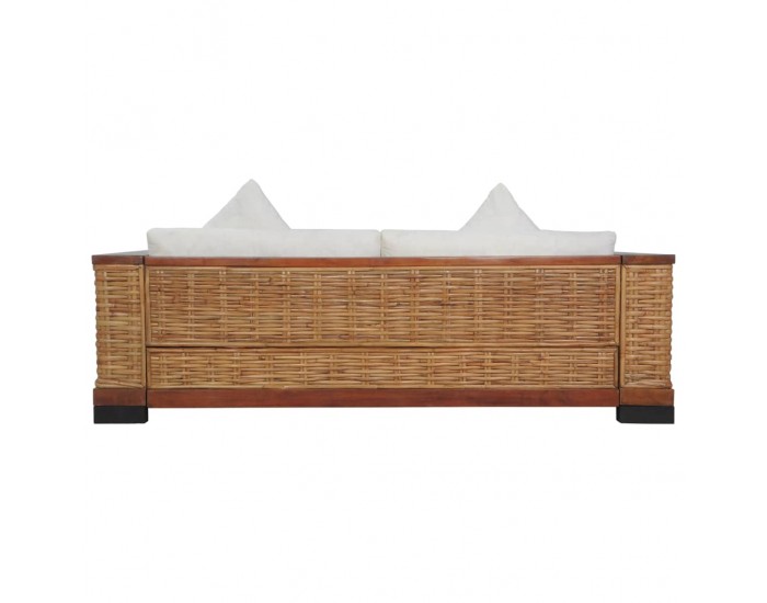 Sonata Комплект дивани с възглавници, 2 части, кафяви, естествен ратан