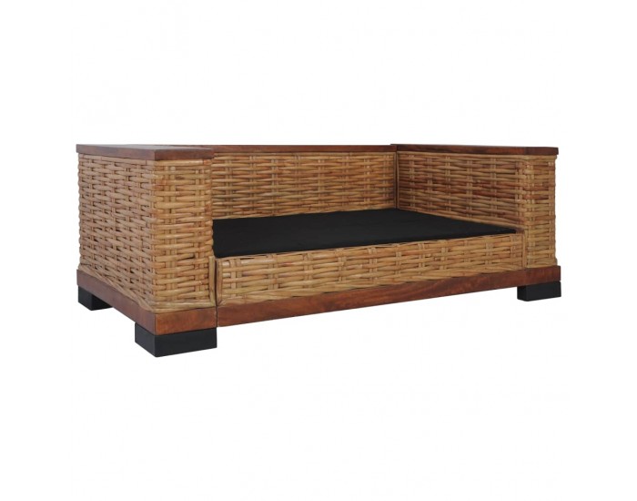 Sonata Комплект дивани с възглавници, 2 части, кафяви, естествен ратан