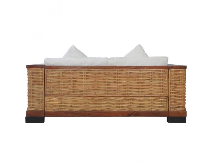 Sonata Комплект дивани с възглавници, 2 части, кафяви, естествен ратан