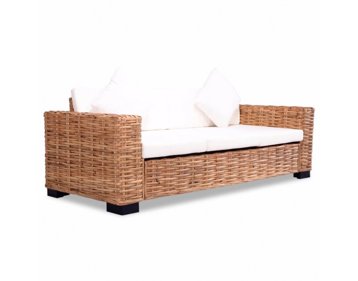 Sonata Комплект дивани с възглавници, 3 части, естествен ратан