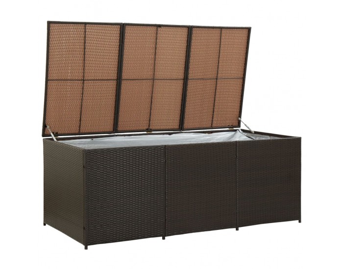 Sonata Градински сандък за съхранение, полиратан, 180x90x75 см, кафяв Sonata Градински сандък за съхранение, полиратан, 180x90x75 см, кафяв