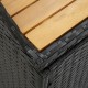 Sonata Градинска пейка за съхранение, 120 см, полиратан, черна