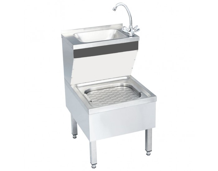 Sonata Търговска мивка за ръце с кранче, свободностояща, инокс