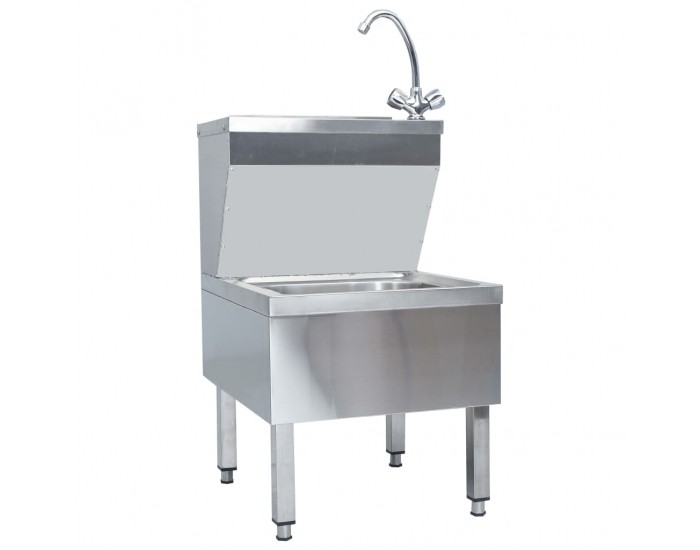 Sonata Търговска мивка за ръце с кранче, свободностояща, инокс