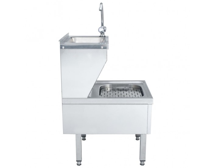 Sonata Търговска мивка за ръце с кранче, свободностояща, инокс