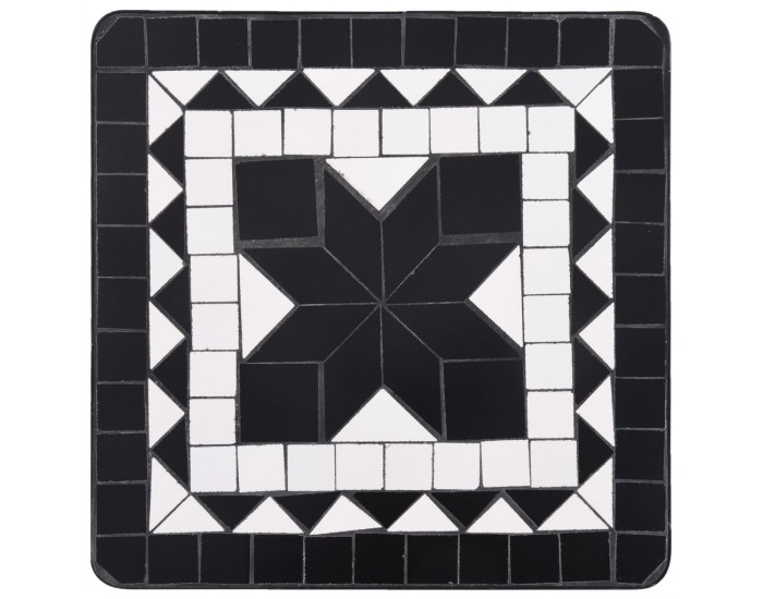 Sonata Мозаечна странична маса, черно и бяло, керамика