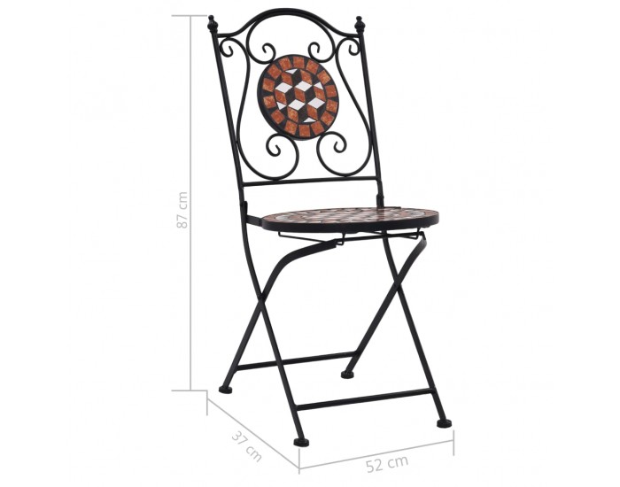 Sonata Мозаечни бистро столове, 2 бр, кафяви, керамика Sonata Мозаечни бистро столове, 2 бр, кафяви, керамика