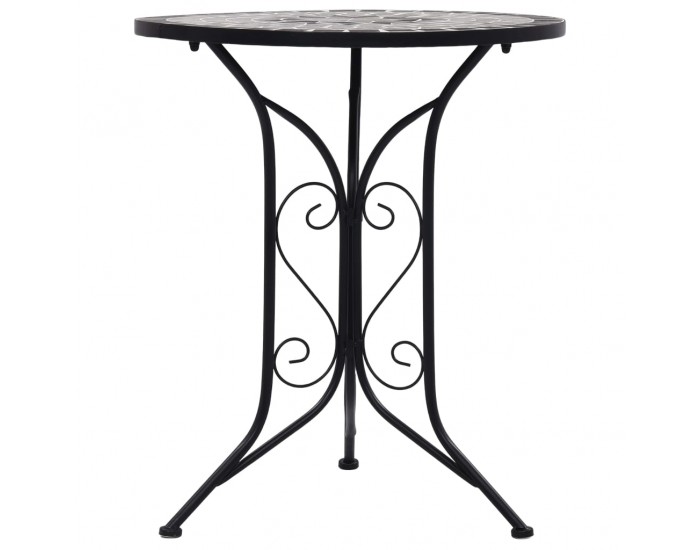 Sonata Мозаечна бистро маса, сива, 61 см, керамика