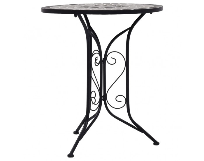 Sonata Мозаечна бистро маса, сива, 61 см, керамика