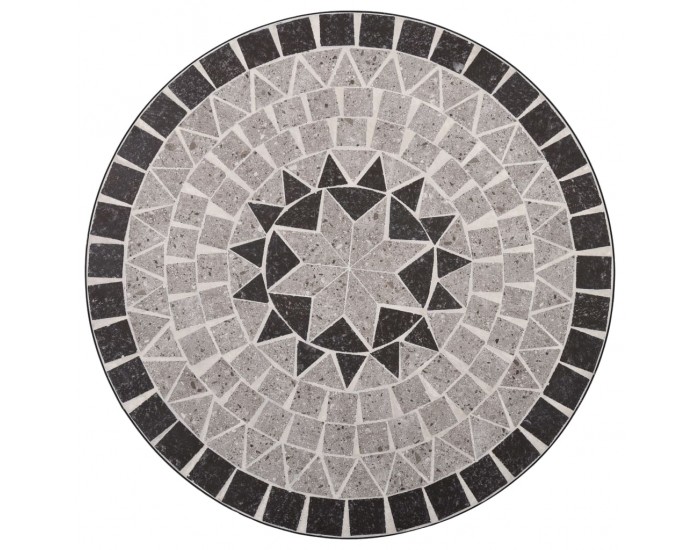 Sonata Мозаечна бистро маса, сива, 61 см, керамика