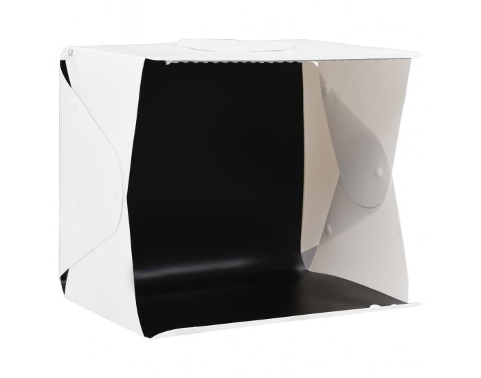 Sonata Сгъваема палатка за продуктова фотография LED 40x34x37 см бяла