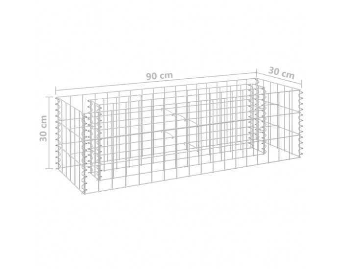 Sonata Габион повдигната леха, поцинкована стомана, 90x30x30 cм