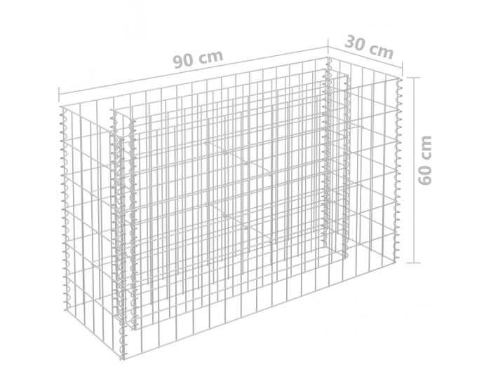 Sonata Габион повдигната леха, поцинкована стомана, 90x30x60 см