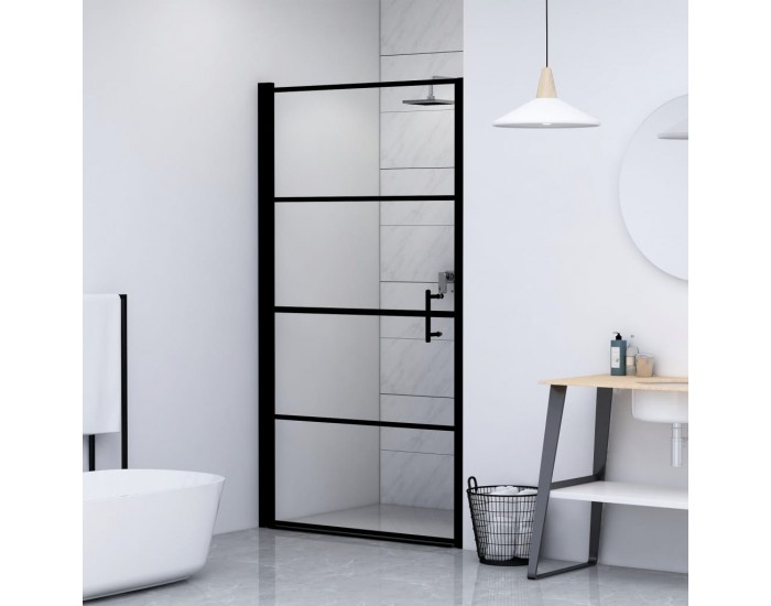 Sonata Врата за душ, закалено стъкло, 81x195 см, черна