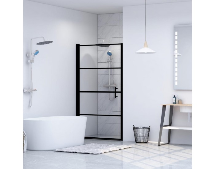 Sonata Врата за душ, закалено стъкло, 81x195 см, черна