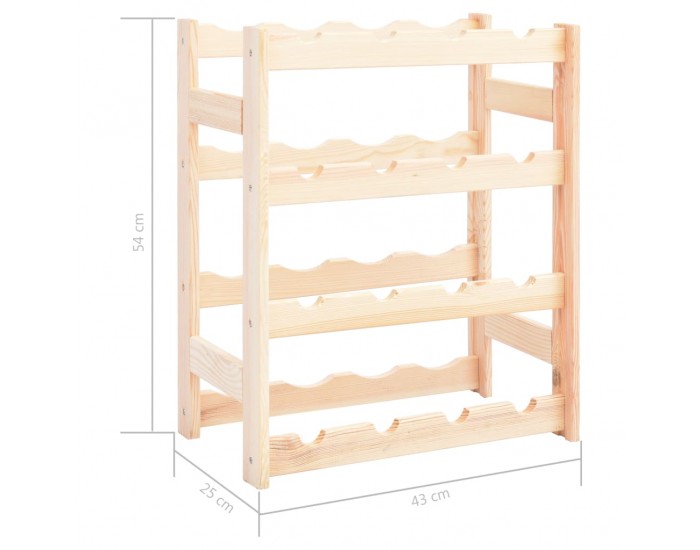 Sonata Стойка за вино за 16 бутилки, борова дървесина