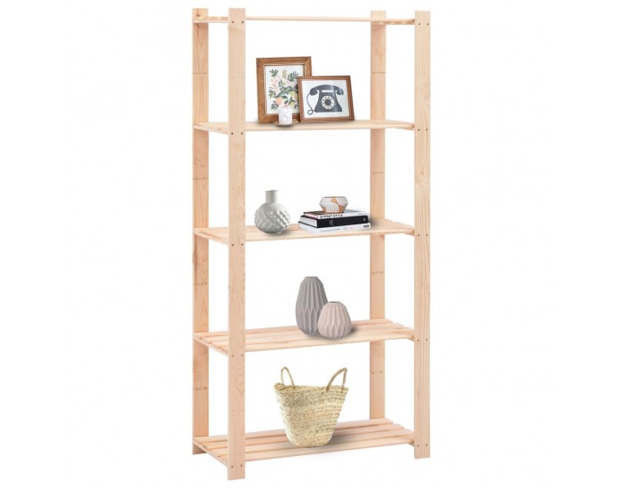 Sonata 5-етажен стелаж, 80x38x170 см, бор масив, 250 кг
