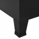 Sonata Шкаф за папки с 4 врати индустриален черен 75x40x80 cм стомана