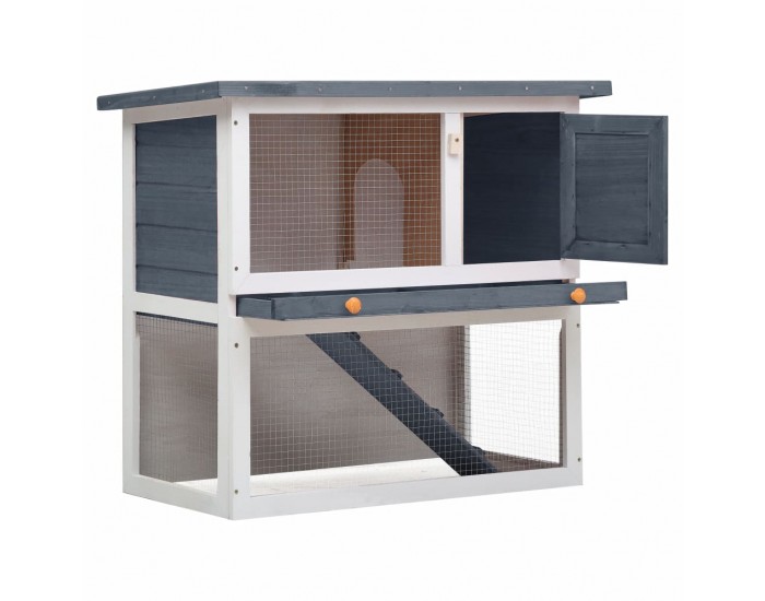 Sonata Външна клетка за зайци, 1 врата, сива, дърво