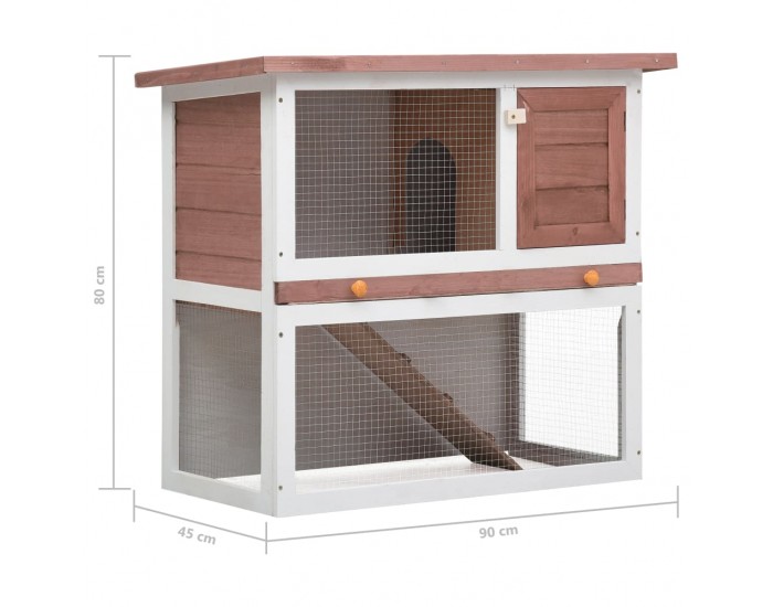 Sonata Външна клетка за зайци, 1 врата, кафява, дърво