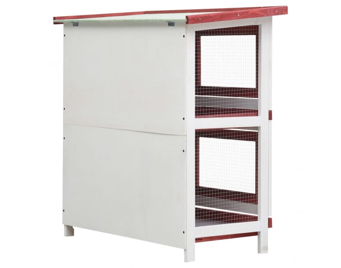 Sonata Външна клетка за зайци, 4 врати, червена, дърво