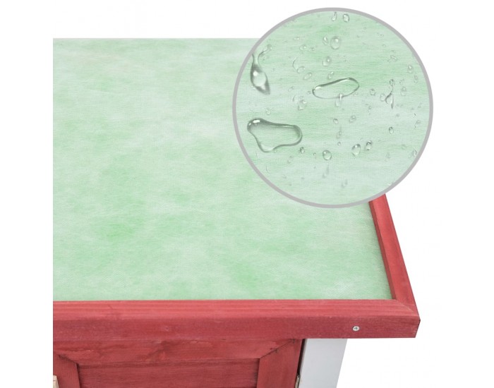 Sonata Външна клетка за зайци, 4 врати, червена, дърво