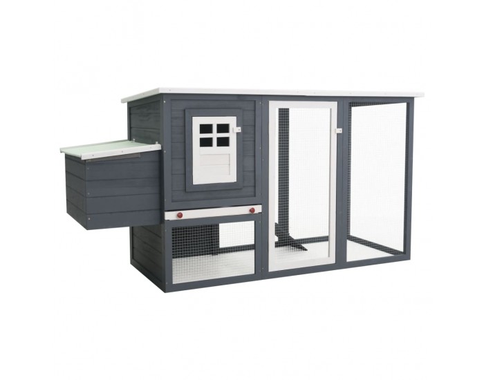 Sonata Кокошарник за открито с 1 отделение за яйца, сив, дървен