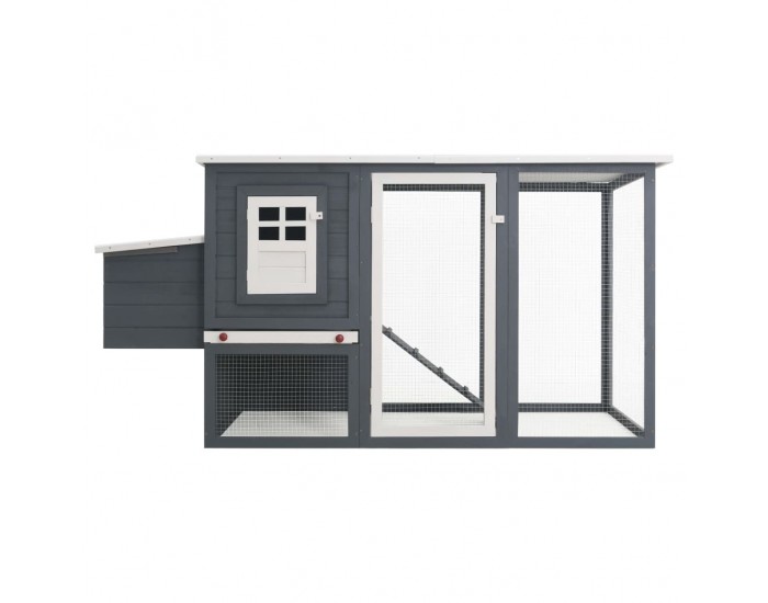 Sonata Кокошарник за открито с 1 отделение за яйца, сив, дървен