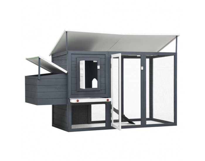 Sonata Кокошарник за открито с 1 отделение за яйца, сив, дървен