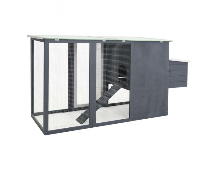 Sonata Кокошарник за открито с 1 отделение за яйца, сив, дървен