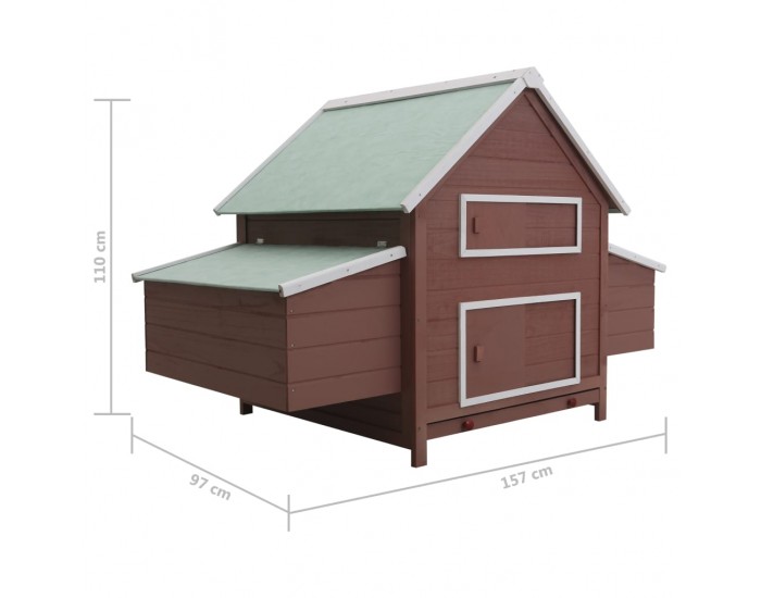 Sonata Птичарник/кокошарник, кафяв, 157x97x110 cм, дърво