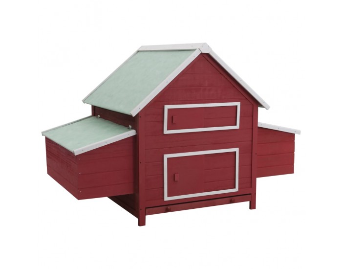 Sonata Птичарник/кокошарник, червен, 157x97x110 cм, дърво