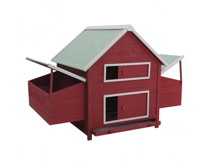 Sonata Птичарник/кокошарник, червен, 157x97x110 cм, дърво