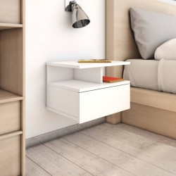 Sonata Нощни шкафчета за стена, 2 бр, бели, 40x31x27 см, ПДЧ - Спалня