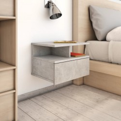 Sonata Нощни шкафчета за стена, 2 бр, бетонно сиви, 40x31x27 см, ПДЧ - Спалня